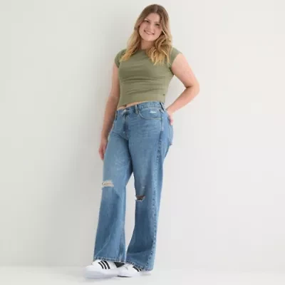 Arizona Juniors Plus Womens Low Rise Straight Leg Jean