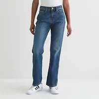 Arizona Juniors Womens High Rise Straight Leg Jean