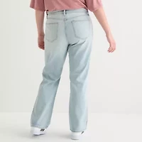Arizona Juniors Plus Womens High Rise Straight Leg Jean