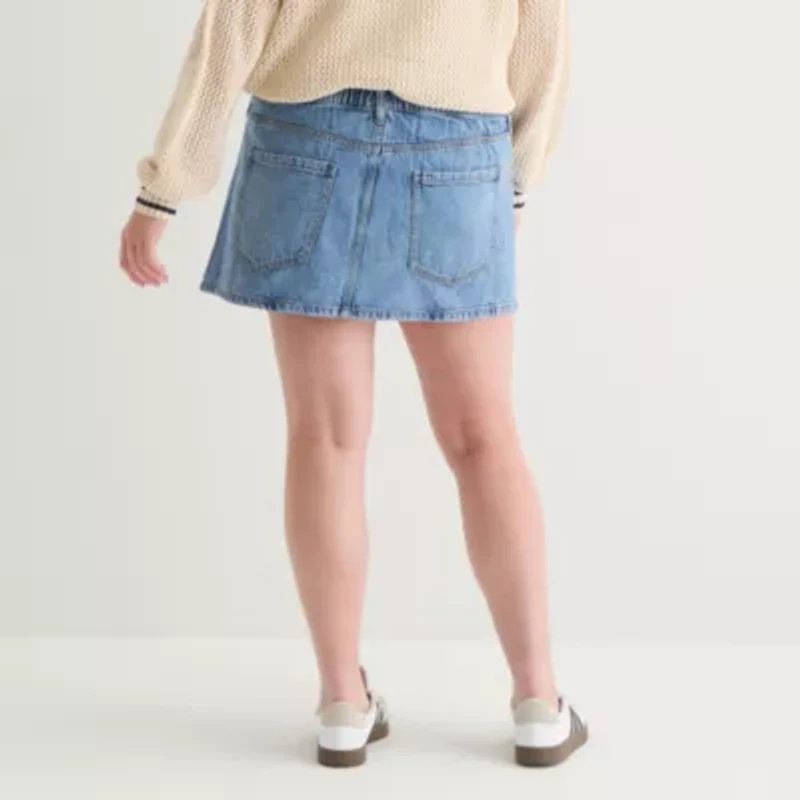 Arizona Womens Denim Skirt Juniors Plus