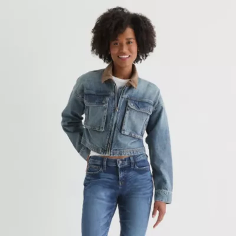 Arizona Womens Denim Midweight Juniors Work Jacket
