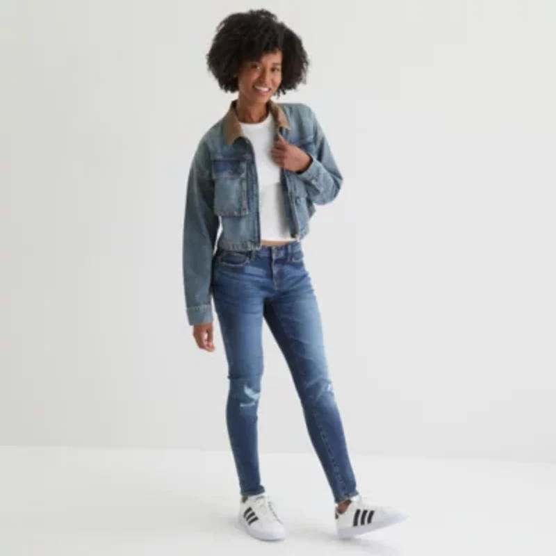 Arizona Womens Denim Midweight Juniors Work Jacket