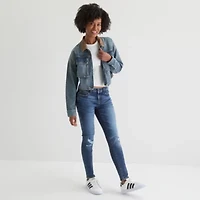 Arizona Womens Denim Midweight Juniors Work Jacket