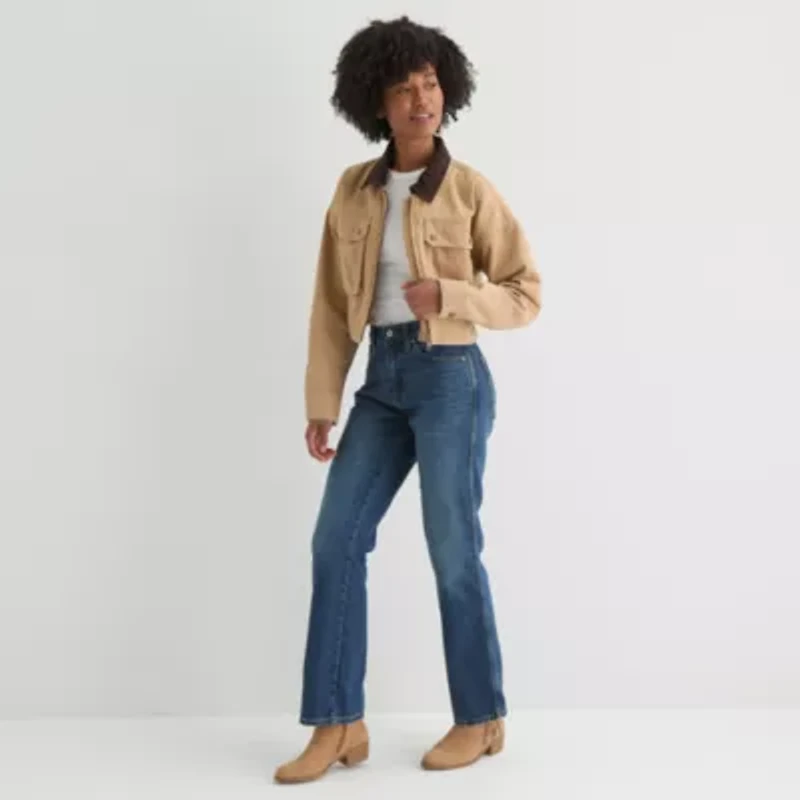 Arizona Womens Juniors Denim Midweight Work Jacket