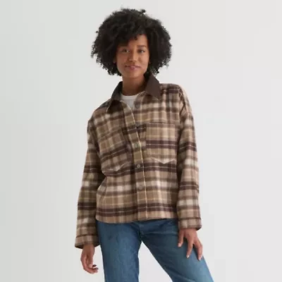 Arizona Womens Juniors Midweight Shirt Jacket