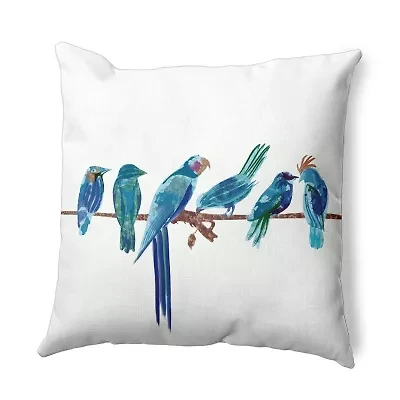 Morning Birds Square Throw Pillow