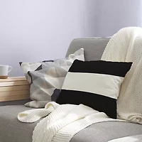 Wide Stripe Square Throw Pillow