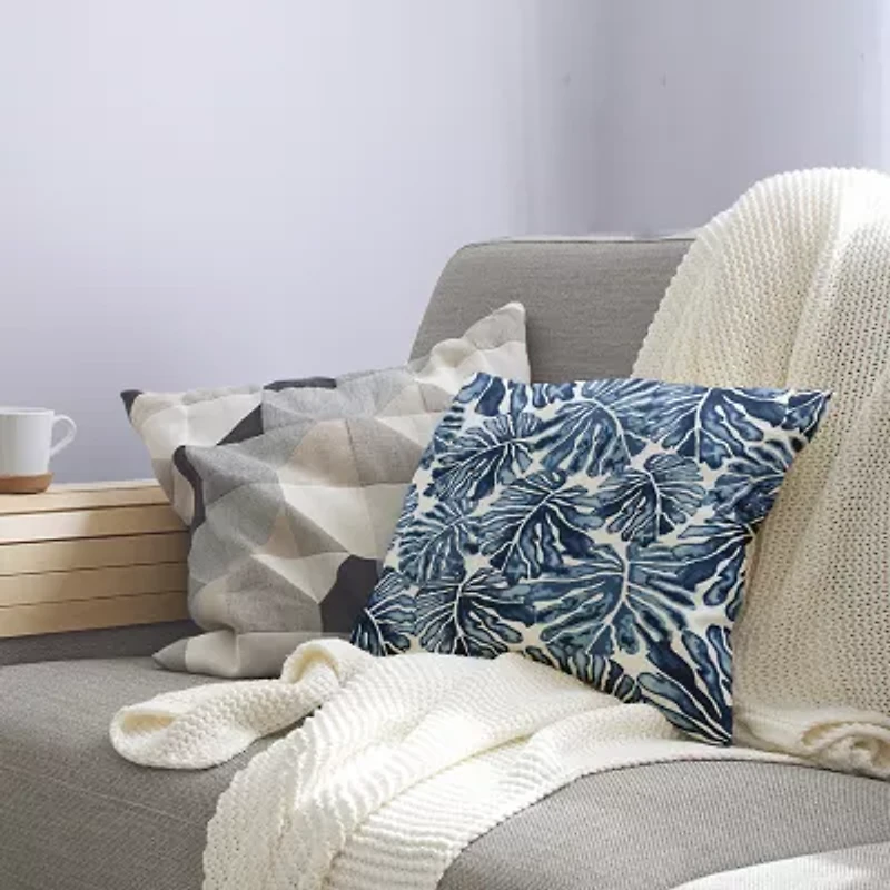 Palm Leaves Square Throw Pillow