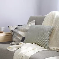 Ticking Stripe Square Throw Pillow
