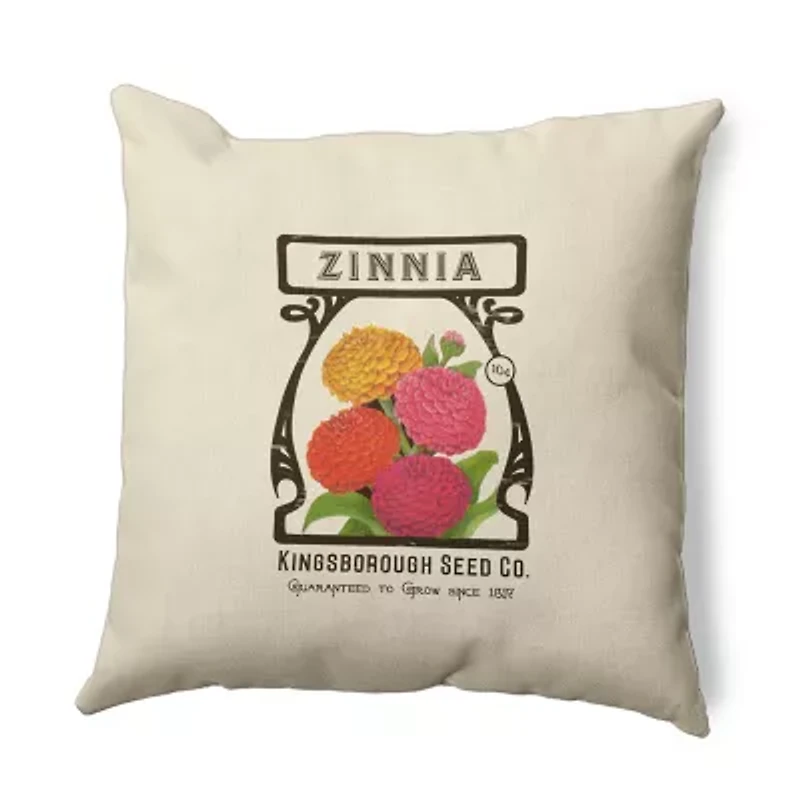 Zinnia Square Throw Pillow