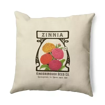 Zinnia Square Throw Pillow