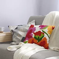 Tropical Floral Square Throw Pillow