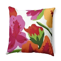 Tropical Floral Square Throw Pillow