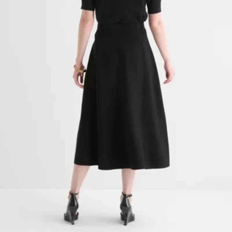 Liz Claiborne Womens Midi Flared Skirt