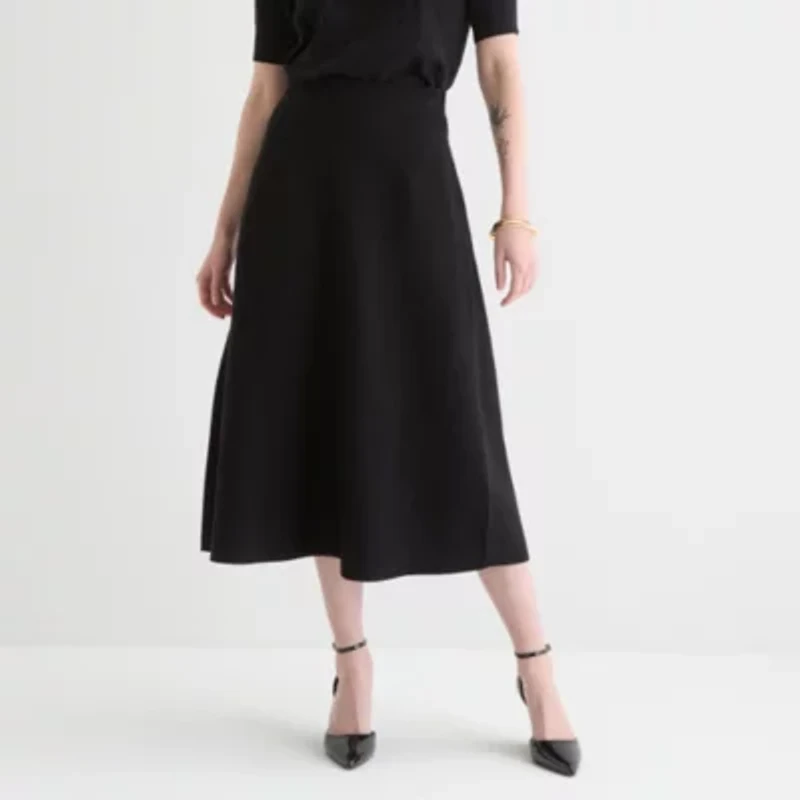 Liz Claiborne Womens Midi Flared Skirt