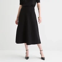 Liz Claiborne Womens Midi Flared Skirt