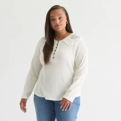 Frye and Co. Womens Plus Henley Shirt
