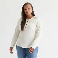 Frye and Co. Womens Plus Henley Shirt