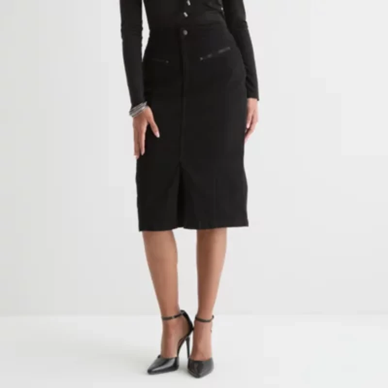 Bold Elements Womens Midi Denim Skirt