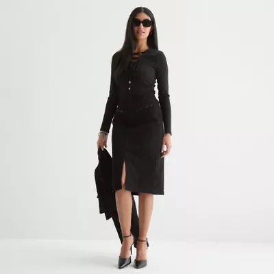 Bold Elements Womens Midi Denim Skirt