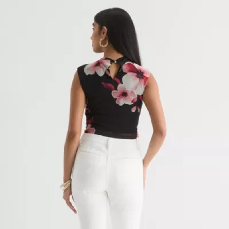 Bold Elements Womens Crew Neck Sleeveless Crop Top