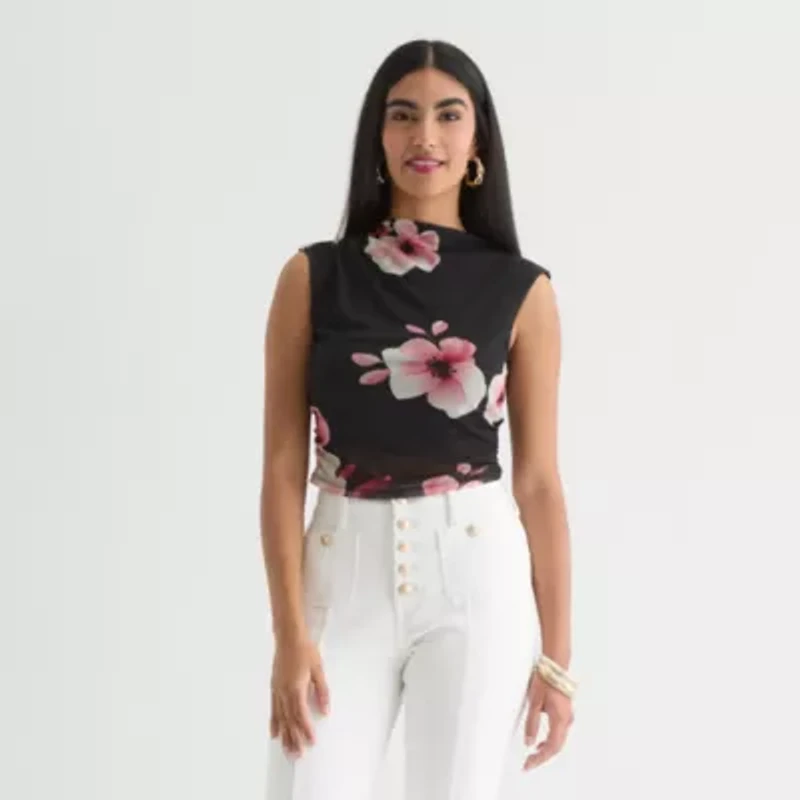 Bold Elements Womens Crew Neck Sleeveless Crop Top