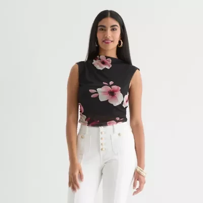 Bold Elements Womens Crew Neck Sleeveless Crop Top
