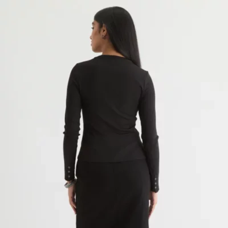 Bold Elements Womens V Neck Long Sleeve Blouse