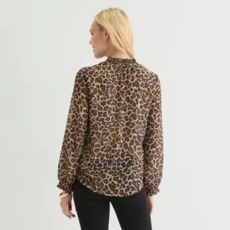 St. John's Bay Womens Long Sleeve Blouse