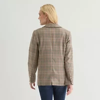 St. John's Bay Womens Plaid Regular Fit Blazer
