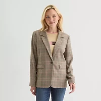 St. John's Bay Womens Plaid Regular Fit Blazer