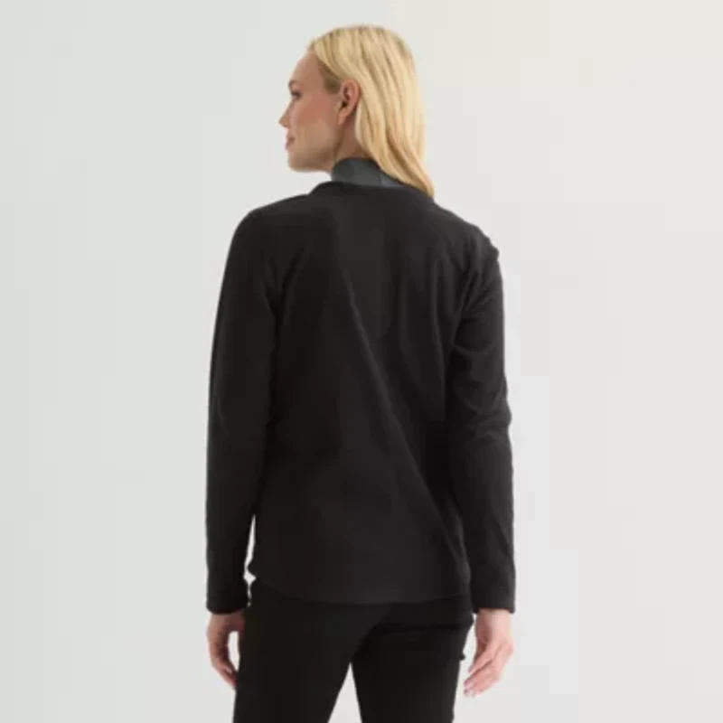 St. John's Bay Womens V Neck Polar Fleece Long Sleeve Sweatshirt