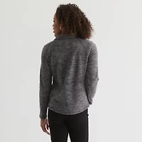 St. John's Bay Womens Open Neck Polar Fleece Long Sleeve 1/4 Zip Sweatshirt