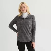 St. John's Bay Womens Easy-on + Easy-off Sensory Friendly Mock Neck Long Sleeve Adaptive Sweatshirt
