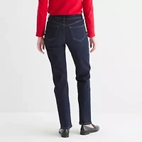 Liz Claiborne Womens High Rise Straight Leg Jean