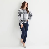 Liz Claiborne Womens Crew Neck Long Sleeve Pullover Sweater