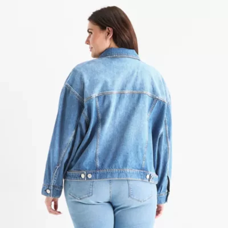 a.n.a Womens Denim Midweight Plus Jacket