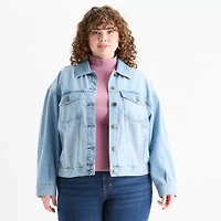 a.n.a Womens Plus Denim Midweight Jacket