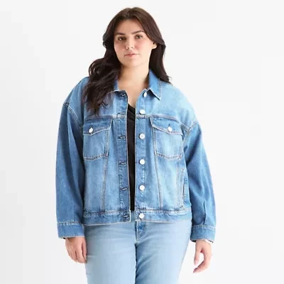 a.n.a Womens Plus Denim Midweight Jacket