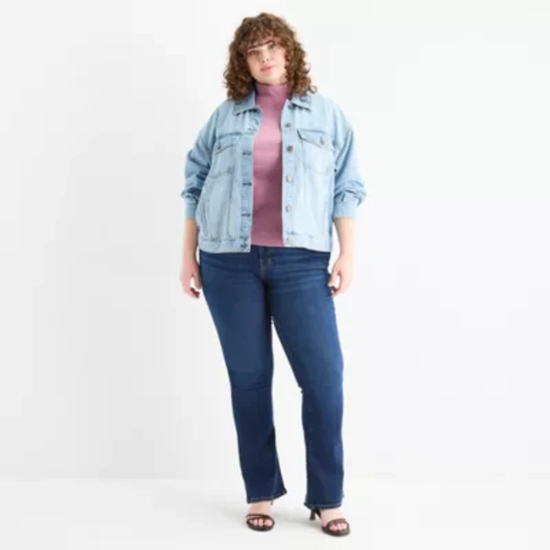 a.n.a Midweight Denim Womens Plus Jacket