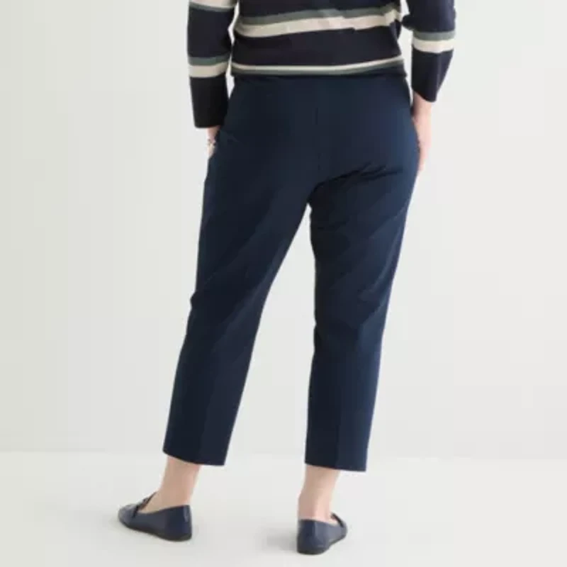 Liz Claiborne Emma Ponte Womens Plus Ankle Mid Rise Pant