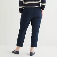 Liz Claiborne Emma Ponte Womens Plus Ankle Mid Rise Pant