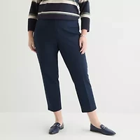 Liz Claiborne Emma Ponte Womens Plus Ankle Mid Rise Pant