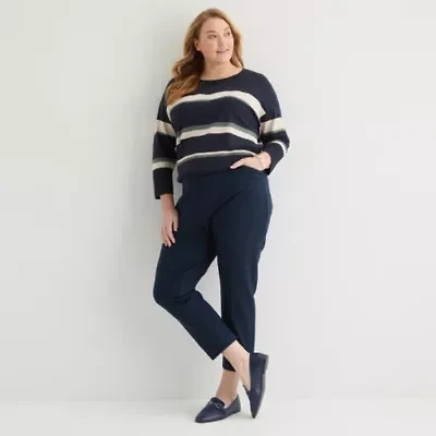 Liz Claiborne Emma Ponte Womens Plus Ankle Mid Rise Pant