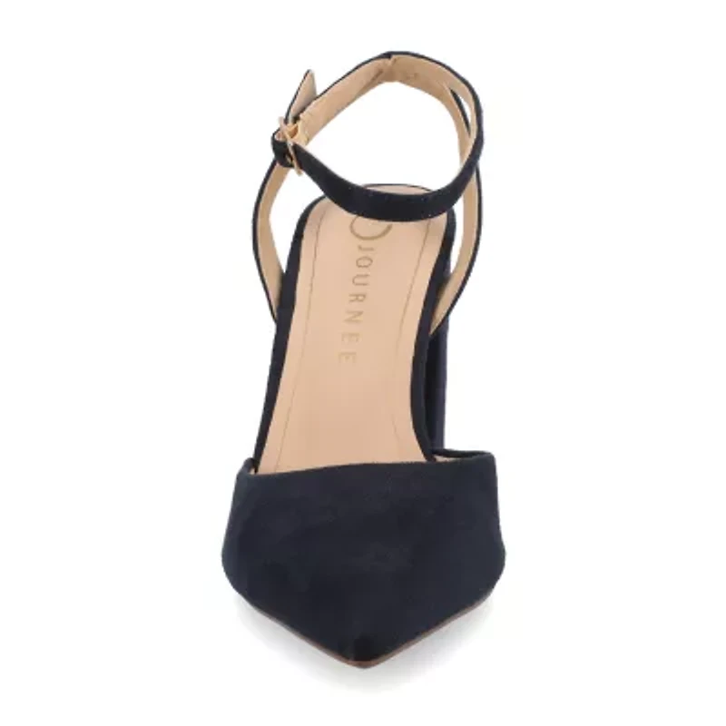 Journee Collection Tyyra Womens Pointed Block Heel Pumps
