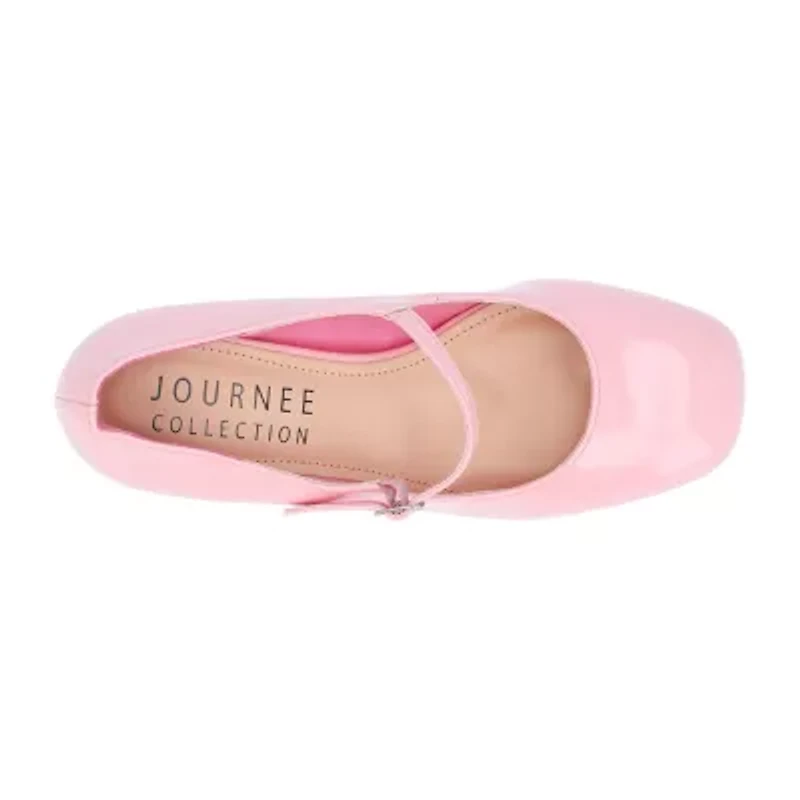 Journee Collection Okenna Womens Square Closed Toe Block Heel Pumps