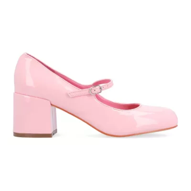 Journee Collection Okenna Womens Square Closed Toe Block Heel Pumps