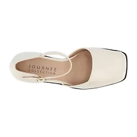 Journee Collection Evangeline Womens Moc Closed Toe Stacked Heel Pumps