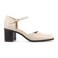 Journee Collection Evangeline Womens Moc Closed Toe Stacked Heel Pumps