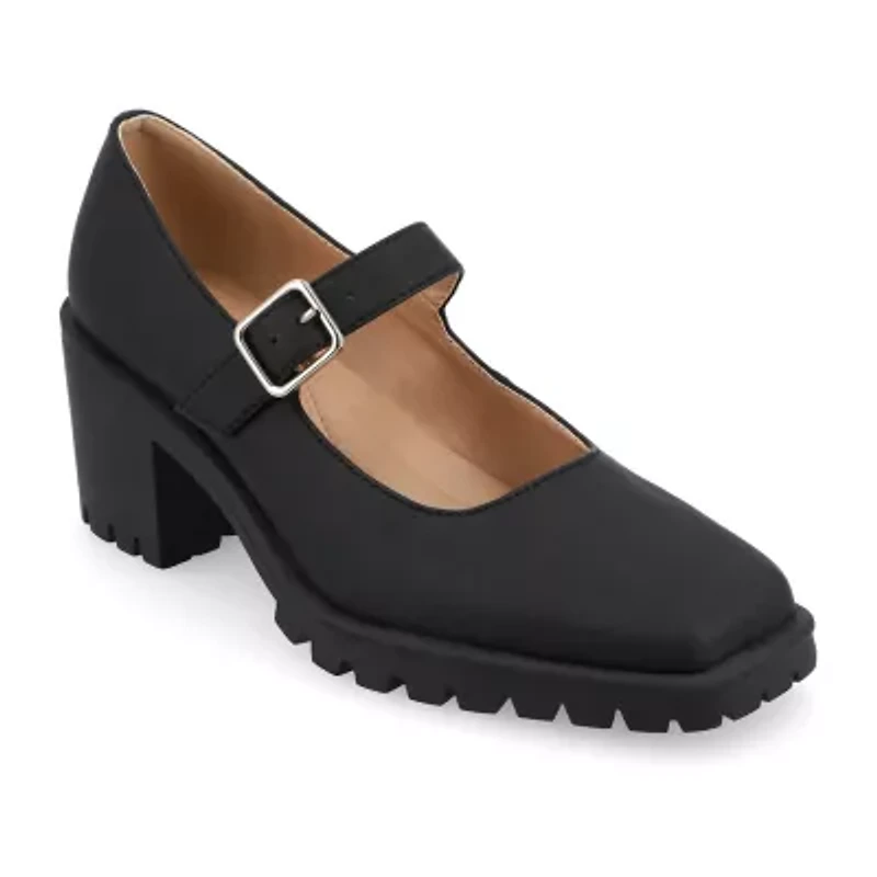 Journee Collection Gladys Womens Square Closed Toe Block Heel Pumps